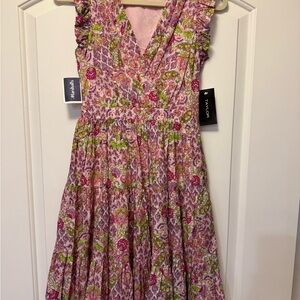 Taylor Pink and Green Floral Dress New with Tags with Pockets